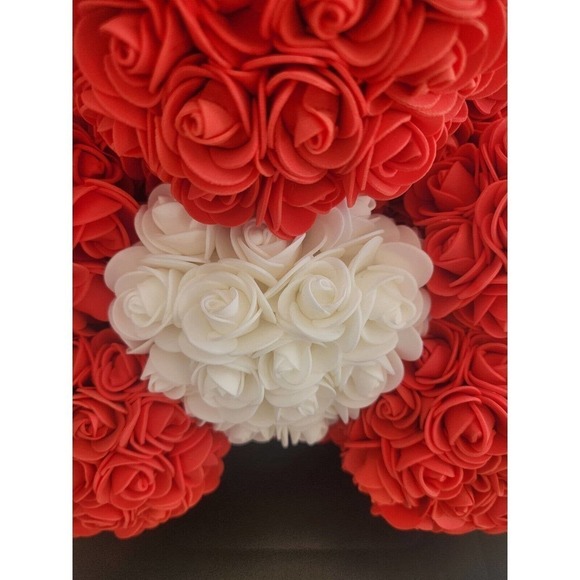 Madame Rosette Medium Rose Teddy Bear Styrofoam Roses Valentine's Day Gift - Picture 6 of 10
